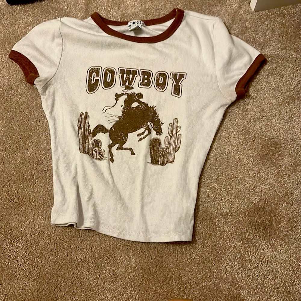 Cute cropped t shirt for kids! Brown